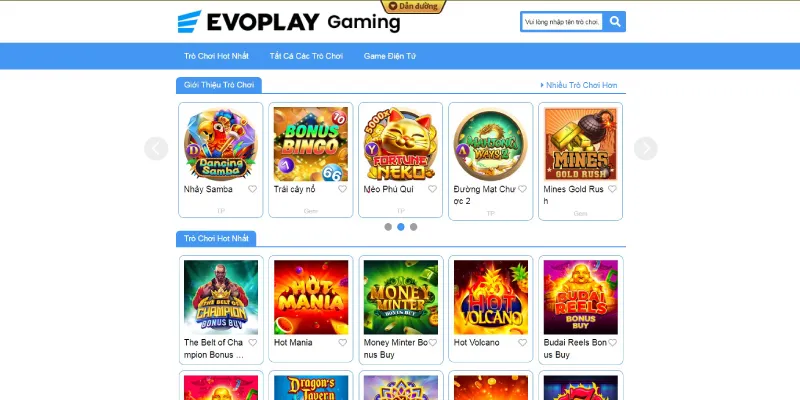 sảnh EvoPlay Nổ Hũ